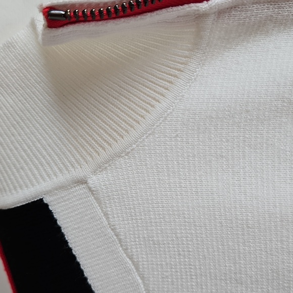 Banana Republic Lenzing Ecovera Splash Sweater XL White Black Quarter Zip Ski - Picture 4 of 9